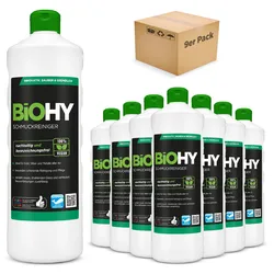 BiOHY Schmuckreiniger, Ultraschall Schmuckreiniger, Reiniger für Silberschmuck und Gold, Bio-Konzentrat 9er Pack (9 x 1 Liter Flasche)