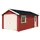Lasita Maja Garage Dillon 3,20 x 5,60 m rot mit Seitenwand und Pfostenanker