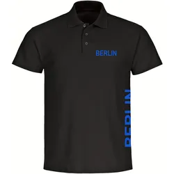 multifanshop Poloshirt - Berlin blau - Brust & Seite - Druck blau - Polo