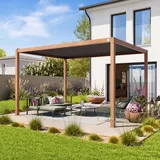 primeyard Pergola 3 x 4 m Braun/Grau
