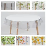 laro Tischdecke Tischdecke rund transparent – PVC, wasserdicht, Ø 140 cm