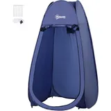 Outsunny Duschzelt Faltbar Pop-up Automatisch Sofortiger Schrank für Camping Polyester Marineblau   Aosom