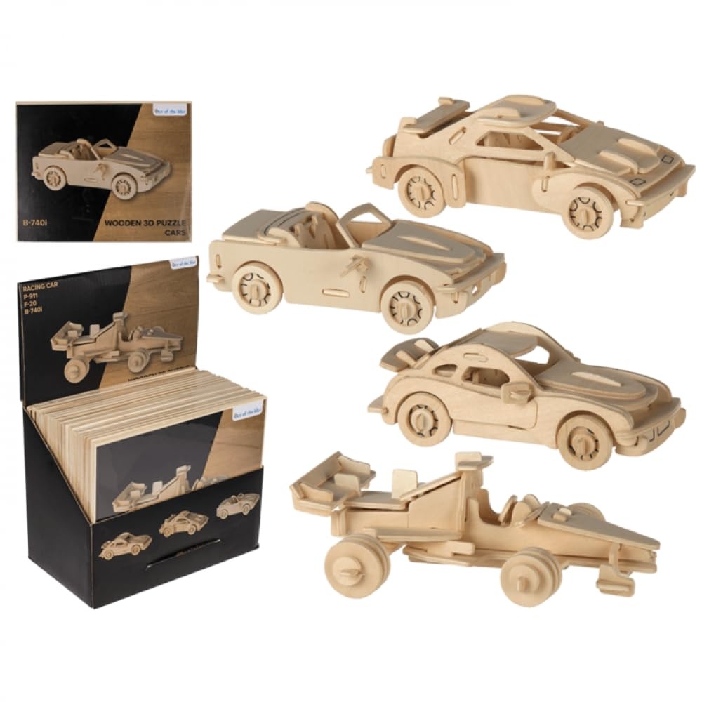RIVIERA GAMES – 76 – 6048 – Puzzle – Puzzle aus Holz – 4 Stück – Autos