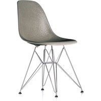 Vitra - Eames Fiberglass Side Chair DSR, verchromt / Eames raw umber (Filzgleiter basic dark)