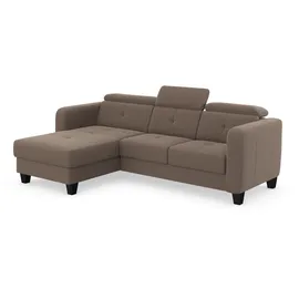 sit&more Ecksofa SIT & MORE "Belluci L-Form", grau (taupe), B:247cm H:85cm T:170cm, Sofas, Ecksofa, inklusive Federkern, wahlweise mit Bettfunktion und Bettkasten