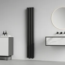 Design Röhrenheizkörper Nore Schwarz 160x24cm Doppellagig 812W