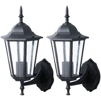 V-Tac 2er Set Wandleuchte, Aluminium, schwarz, H 23,8 cm