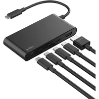 Belkin USB Hub, 5 in 1 USB C Adapter mit HDMI Anschluss, 4K 60Hz, 100W Power Delivery, Schneller Datentransfer mit 10 Gbit/s, USB-C Dockingstation – Kompatibel mit MacBook, iPad Pro, Chromebook usw.