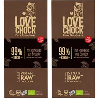 Lovechock Extreme Dark, 99 % Kakao, Tafel 2x70 g Schokolade