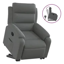 vidaXL Relaxsessel mit Aufstehhilfe Dunkelgrau Stoff