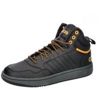 adidas Men's Hoops 3.0 Mid Lifestyle Basketball Classic Fur Lining Winterised Trainers, Core Black/Core Black/Preloved Yellow, EU 44,5, Core Black Core Black Preloved Yellow