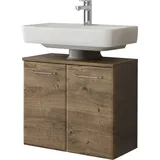 Saphir Waschbeckenunterschrank SAPHIR "Quickset Unterbeckenschrank, 60 cm breit, 2 Türen, ohne Waschbecken", braun (eiche ribbeck, eiche ribbeck), B:60cm H:53cm T:33cm, Spanplatte, Schränke, Waschbeckenunterschrank, Waschbeckenschrank inkl.