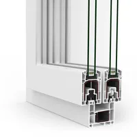 Schiebefenster, Kunststoff, Multi Slide, Weiß, 2-flügelig, links schiebe, rechts fest, 900 x 600 mm, individuell konfigurieren