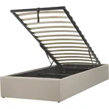 Beliani Beliani, Polsterbett Beige mit Lattenrost 90 x 200 cm Bettkasten Skandi Modern Einzelbett Schlafzimmer Ausstattung - Beige