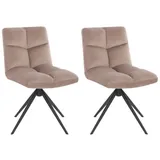 Home Deluxe Esszimmerstuhl drehbar 2er Set NODA - Samt Hellbraun