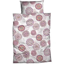 Traumschlaf Rozette Ornamental Rosa 155 x 220 cm + 80 x 80 cm