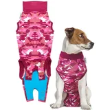 Suitical Recovery Suit Hund, XS, Rosa Camouflage