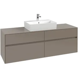 Villeroy & Boch Collaro Waschtischunterschrank C134B0VM 160x54,8x50cm, Waschtisch mittig, LED-Beleuchtung 12W, taupe