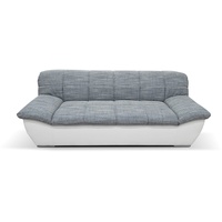 DOMO Collection Splash Sofa / 2-Sitzer / Breite: 211 cm / Bezugsstoff: Webstoff in weiss-grau & Kunstleder in weiss / modernes Sofa