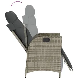 vidaXL Garten-Essgruppe 9-tlg. Grau