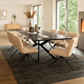 Home Deluxe Esstisch Eckig AVENCIA inkl. Sternfuß - 160 x 100 cm - versch. Ausführungen | Dark Oak