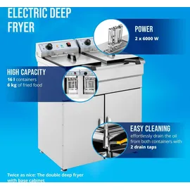 Royal Catering - 2 x 16 l Starkstrom 6000W Doppel