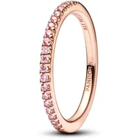 Pandora Timeless Funkelnder Rosafarbener Pavé-Band Ring aus Sterling Silber mitrosévergoldeter Metalllegierung und Zirkonia, Größe: 54, 182999C01-54