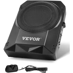 VEVOR Untersitz-Auto-Subwoofer 400W Schlankes Aktives Subwoofer-System 254mm