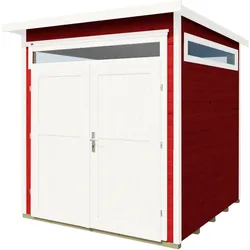 Gartenhaus WEKA "265 Gr. 1, 21 mm, rot", rot (schwedenrot), Fußboden im Gartenhaus, ohne Rück- und Seitenwand, ohne Dacheindeckung, Holz, Gartenhäuser