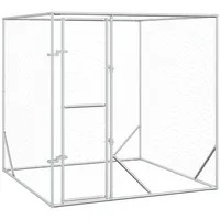 vidaXL Outdoor-Hundezwinger 2 x 2 x 2 m Stahl Silber