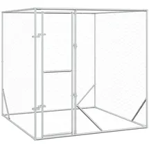 vidaXL Outdoor-Hundezwinger 2 x 2 x 2 m Stahl Silber