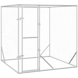 vidaXL Outdoor-Hundezwinger 2 x 2 x 2 m Stahl Silber
