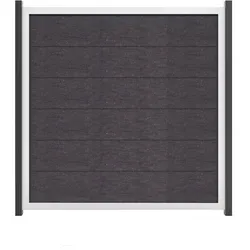 GroJaViento Zaunelement Farbe: Anthrazitgrau  Maß: 180x180cm Rahmen: Silber