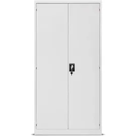 Jan Nowak Werkstattschrank Metall 185 cm x 92 cm x 50 cm Grau 3 Fachböden 2 Schubladen abschließbar