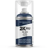 2K Pro 2K Spraydose 250ml - 2 Komponenten Sprühlack Schnelltrocknender Spritzlack, UV-Beständig und Kratzfest, Fahrzeuge oder Motorräder, Metall Aluminium | RAL5010 - Enzianblau Glanz