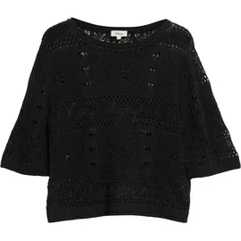 s.Oliver Ajour-Strickpullover Schwarz L
