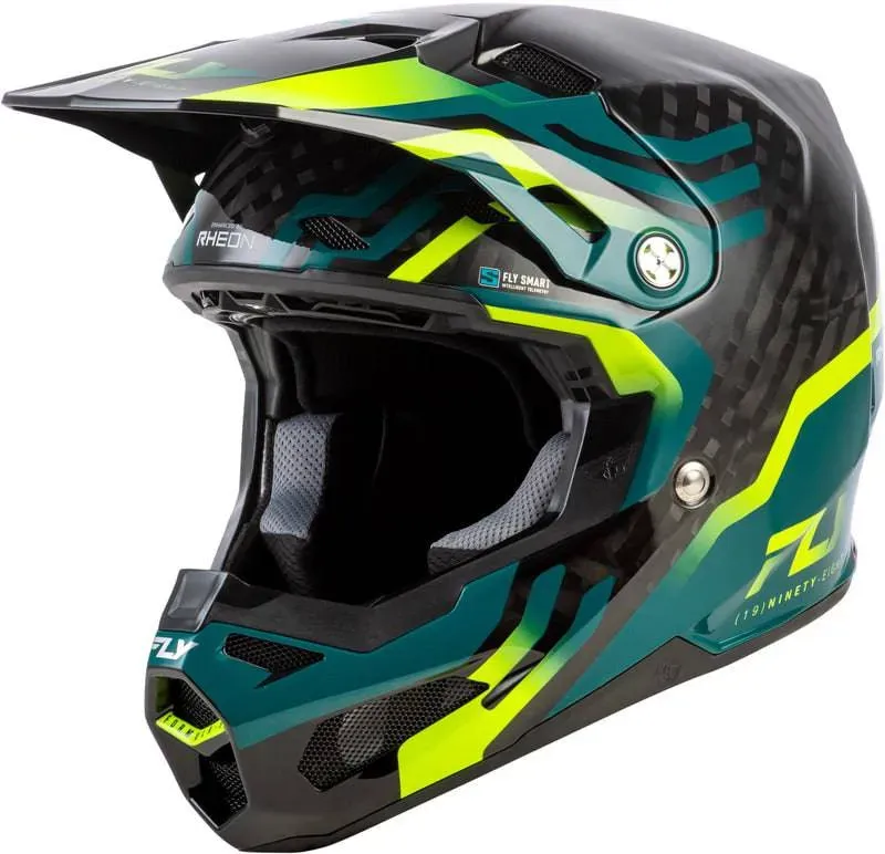 Fly Racing Formula S Carbon Byte Helm Schwarz Carbonteallime - XL