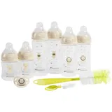 Bebeconfort Physio Air komplettes Flaschenset, Babyflaschen, 0+ Monate, mit 6 Babyflaschen, einem Schnuller und 2-in-1-Flaschenbürste, physiologisch geformte Schnuller und Sauger, Anti-Kolik-Ventil
