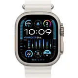 Apple Watch Ultra 2 GPS + Cellular 49 mm Titangehäuse natur, Ocean Armband weiß One Size