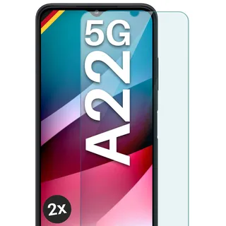 moex Klares Panzerglas für Samsung Galaxy A22 5G – passgenaue 9H Schutzfolie für zuverlässigen Displayschutz – ShockProtect Klar