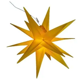 FHS International LED Stern Kunststoff Ø 58 cm 1 LED warmweiß, Timer 6/18 Stunden, spritzwassergeschützt, gelb