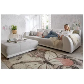 s-style möbel Bigsofa, Elementa Weiß, und Creme, Kunstleder/Strukturstoff