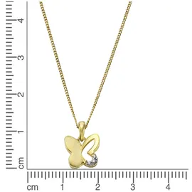 ZEEme Kette mit Anhänger Gold 333 Schmeterling-Motiv gelb