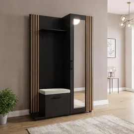 WFL GROUP Linaro Sitzbank 137x42x207 cm Schwarz