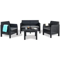 Ondis24 Gartenlounge »Madrid«, Set 4-Sitzer mit Tisch - schwarz
