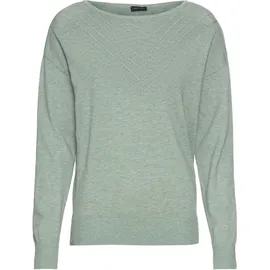 LAURA SCOTT LAURA SCOTT, Damen, Gr. 38, grün (salbei), Feinstrick, Obermaterial: 50% Viskose, 26% Polyamid, 24% Polyester, unifarben, lässig geschnitten hüftlang, Rundhals, Bündchen, Pullover Rundhalspullover, mit feinem Ajour-Muster