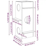 vidaXL Katzenhaus Wachsbraun 43x43x90 cm Massivholz Kiefer