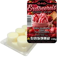 WonderWax Duftwachs WonderWax® Duftriegel 6 x Duftwachs Kreise Weiß, 100% Sojawachs (Erdbeereis), Duftrichtung: Erdbeereis