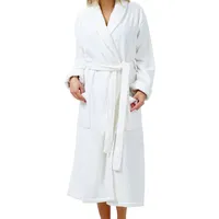 Lashuma Damen Bademantel, Morgenmantel, Saunamantel aus weicher und super flauschiger Kuschelbaumwolle in hochwertigen Velour Frottee, Größe: M - M