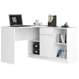 Akord Eck-schreibtisch B17 2-in-1 Kombination mit Kommode In Der Farbe Weiß Schublade, und 6 Ablagen B120 x H79 x T126, Cm